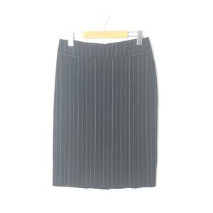 Mexx Black Pinstripe White Business Casual Zipper Back Pencil Office Skirt Sz 6